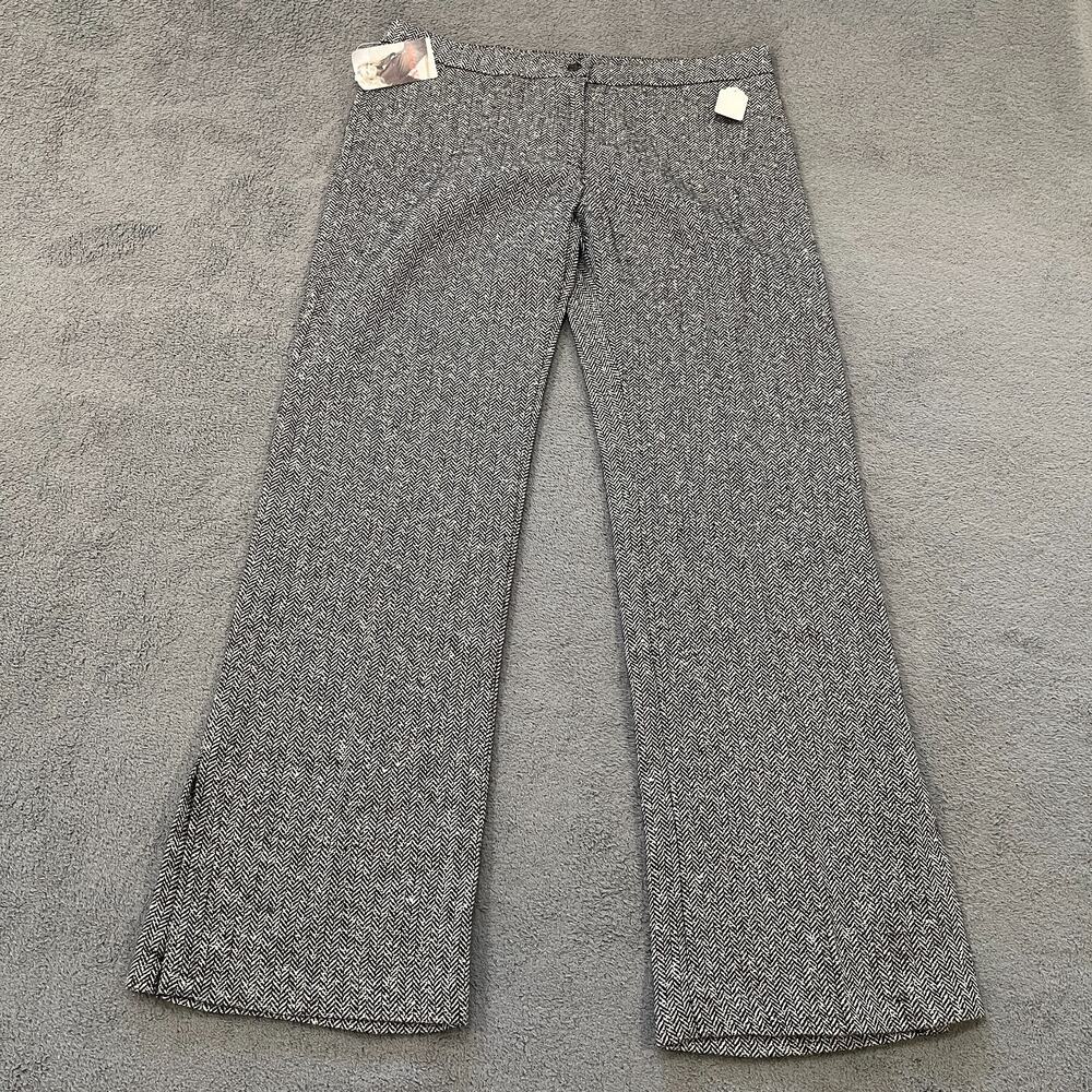 XOXO Black White Herringbone Flare Wide Leg Pants Wool Blend NTW-Women’s Size 11